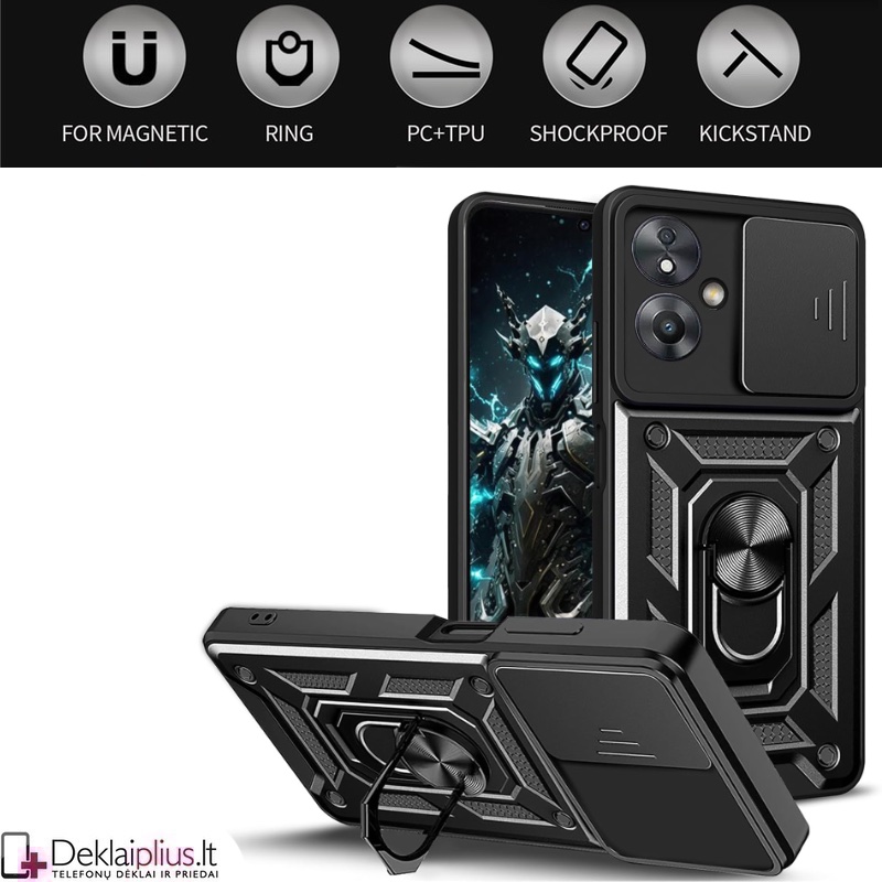 5in1 smūgiams atsparus dėklas su kameros apsauga - juodas (Oppo A79) 5in1 smūgiams atsparus dėklas su kameros apsauga - juodas (Oppo A79)
